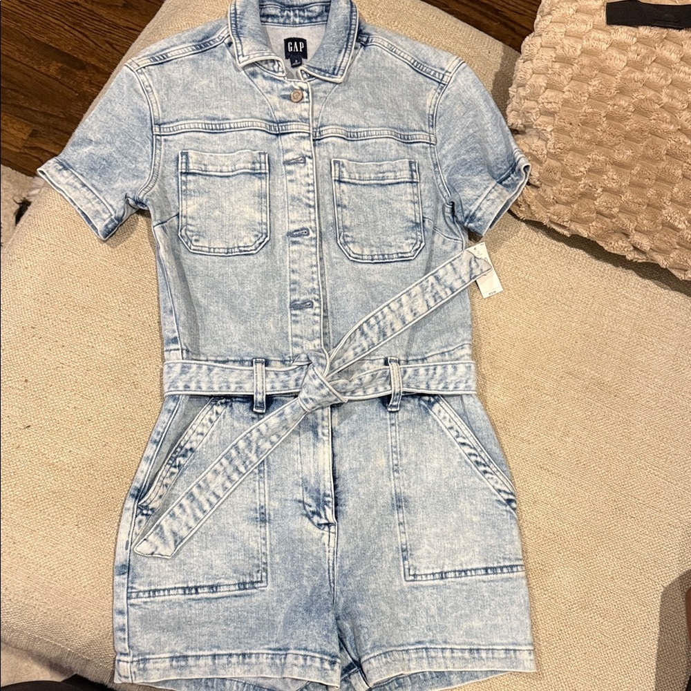 Denim Short Sleeve Romper